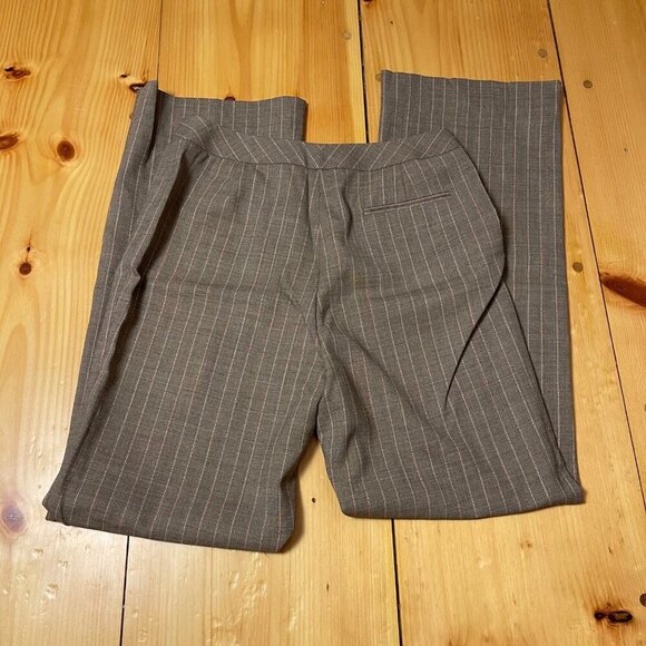 NWT Lafayette 148 New York Womens Mocha Pinstripe Pants pale pink Size 8 - Picture 2 of 10